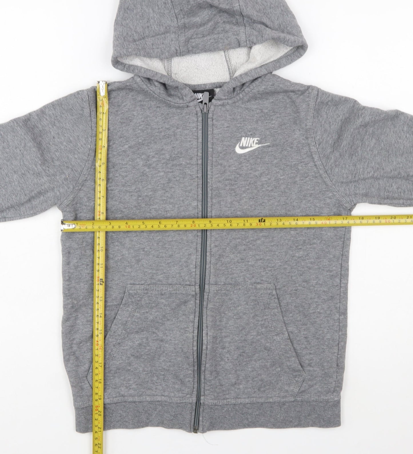 Nike Boys Grey Full Zip Hoodie L 147-158cm Cotton Blend