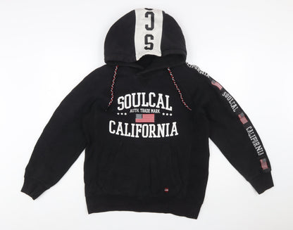 SoulCal&Co Men's Black Pullover Hoodie M Graphic Fleece