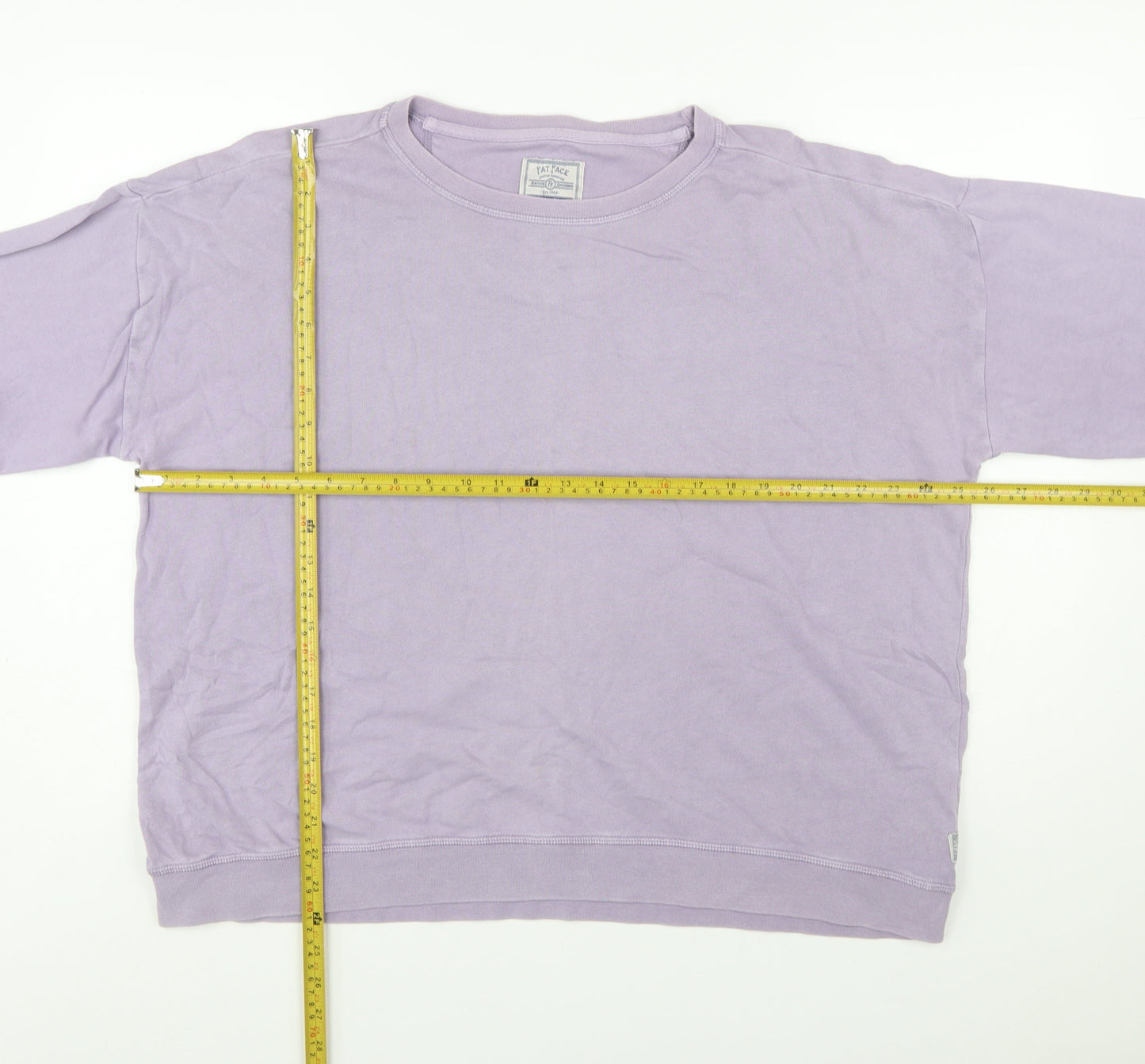 Fat Face Women's Pale Lilac Pullover Sweatshirt Size 18 Cotton Casual