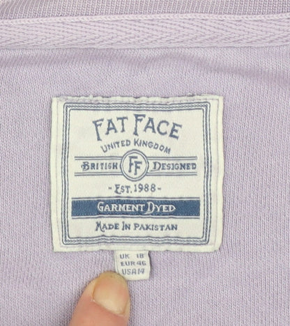 Fat Face Women's Pale Lilac Pullover Sweatshirt Size 18 Cotton Casual