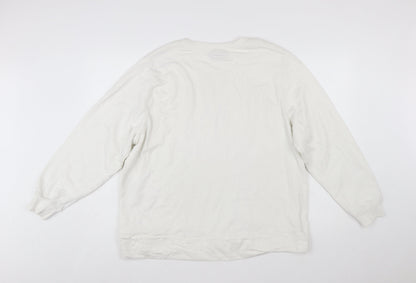 Tu Coca-Cola Women White Cotton Pullover Sweatshirt Size 20