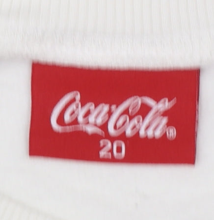 Tu Coca-Cola Women White Cotton Pullover Sweatshirt Size 20