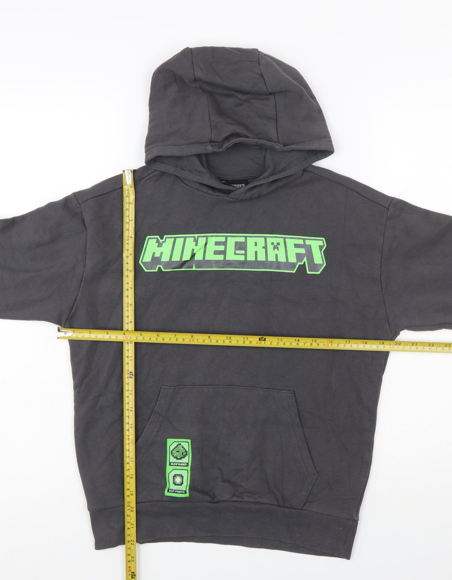 Minecraft Boys Black Hoodie 10-11 Years Cotton Blend Pullover