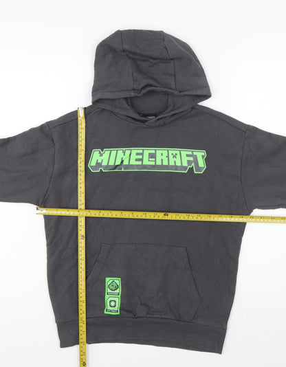 Minecraft Boys Black Hoodie 10-11 Years Cotton Blend Pullover