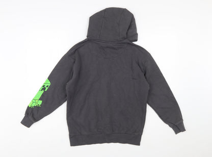 Minecraft Boys Black Hoodie 10-11 Years Cotton Blend Pullover