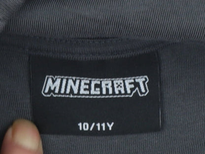 Minecraft Boys Black Hoodie 10-11 Years Cotton Blend Pullover