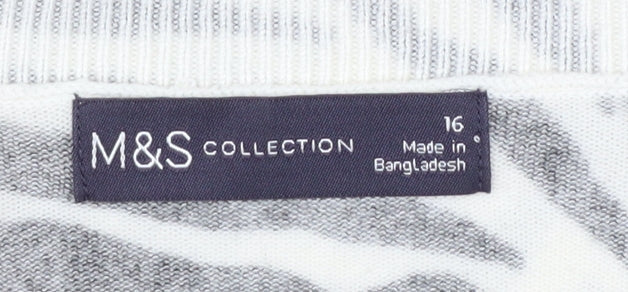 Marks and Spencer Women’s Multicoloured Zebra Knit Jumper Size 16