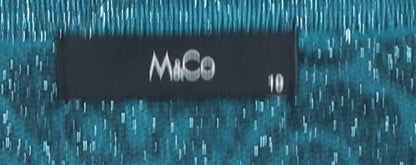 M&Co Women’s Blue Floral Glitter Knit Jumper Size 10 Slim Fit