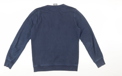 Superdry Men's Blue Crew Neck Cotton Pullover Sweatshirt M