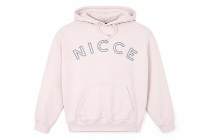 NICCE Men’s Pink Pullover Hoodie L Fleece Logo Sweatshirt