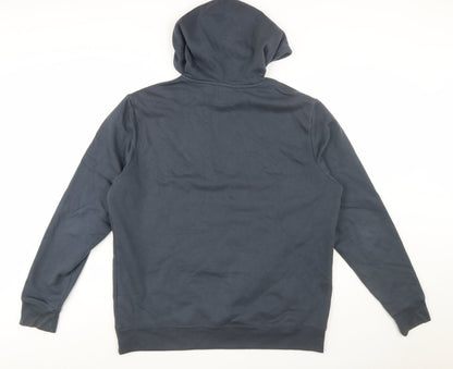 Champion Men's Black Large Pullover Hoodie with Logo Print