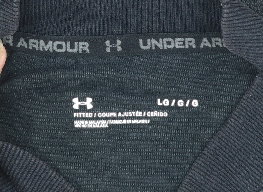 Under Armour Men's Dark Grey Full Zip Sweatshirt Size L Fitted