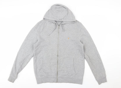 Farah Men's Grey Full Zip Hoodie Size M Regular Fit
