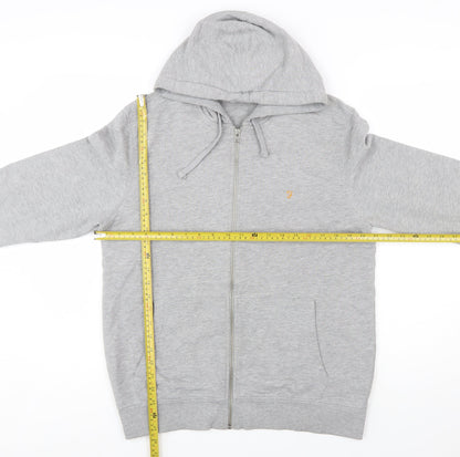 Farah Men's Grey Full Zip Hoodie Size M Regular Fit