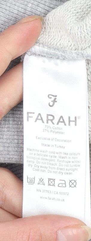 Farah Men's Grey Full Zip Hoodie Size M Regular Fit
