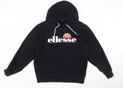 Ellesse Womens Black Hooded Pullover Hoodie Size 20 Cotton Blend