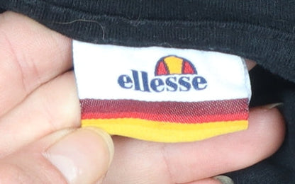 Ellesse Womens Black Hooded Pullover Hoodie Size 20 Cotton Blend