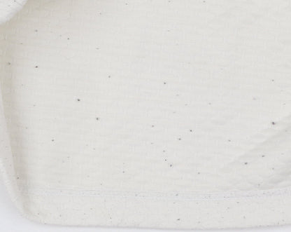 Hush Women Ivory Textured Zip Back Short Sleeve Blouse Size 14