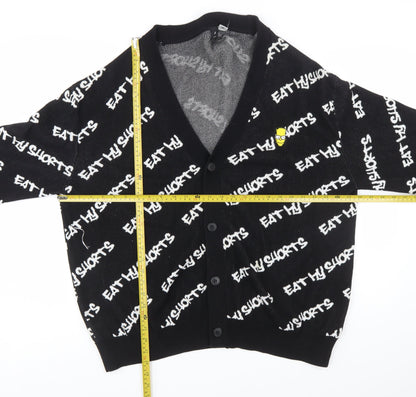 H&M Men Black XL Bart Simpson Eat My Shorts Cardigan