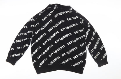 H&M Men Black XL Bart Simpson Eat My Shorts Cardigan