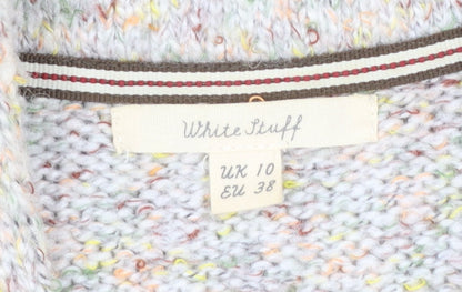 White Stuff Womens Beige Long Sleeve Chunky Knit Cardigan Size 10