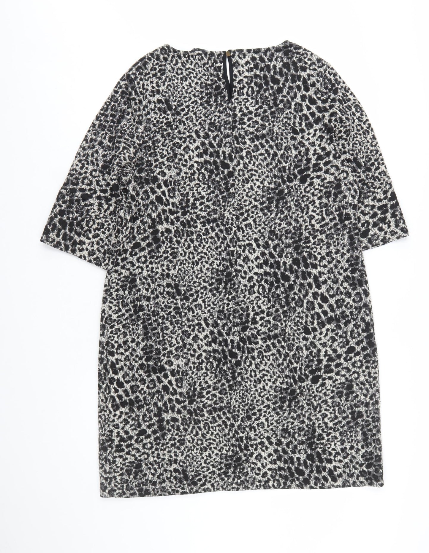 Dorothy Perkins Women’s Black Leopard Print Shift Dress Size 16