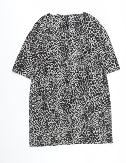 Dorothy Perkins Women’s Black Leopard Print Shift Dress Size 16