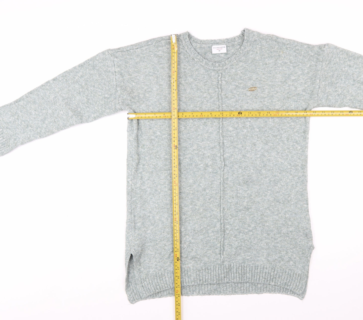 U.S. Polo Assn. Women's Grey Knit Crew Neck Jumper Size M