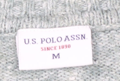 U.S. Polo Assn. Women's Grey Knit Crew Neck Jumper Size M