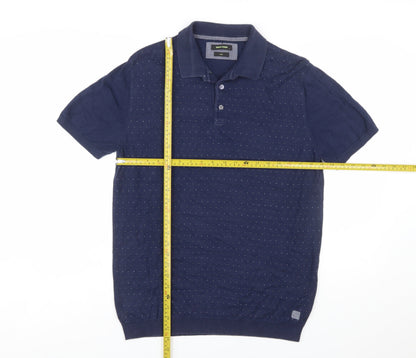 Remus Uomo Men's Blue Slim Fit Cotton Polo Shirt L