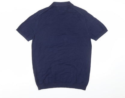 Remus Uomo Men's Blue Slim Fit Cotton Polo Shirt L