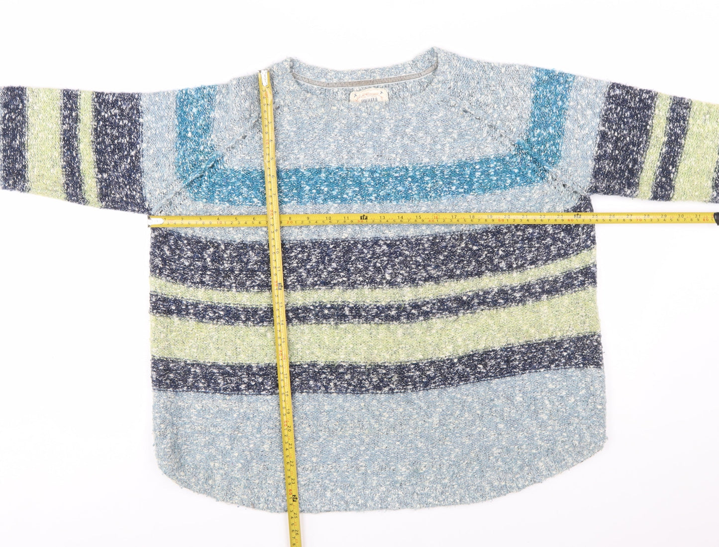 Mantaray Women’s Blue Striped Chunky Knit Pullover Jumper Size 20