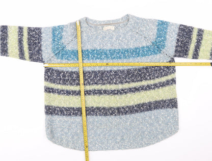 Mantaray Women’s Blue Striped Chunky Knit Pullover Jumper Size 20