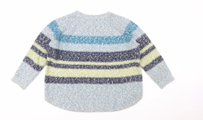 Mantaray Women’s Blue Striped Chunky Knit Pullover Jumper Size 20