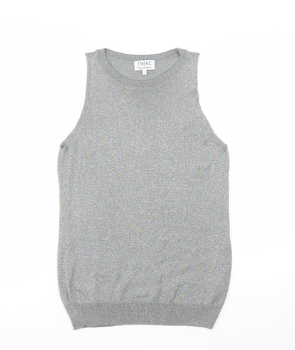 Next Women Silver Sleeveless Knit Vest Jumper Size 12