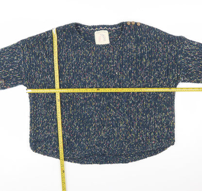 Mantaray Women’s Blue Chunky Knit Crew Neck Pullover Jumper Size 20