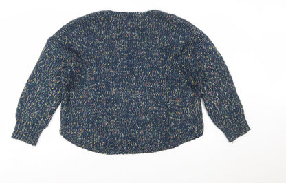 Mantaray Women’s Blue Chunky Knit Crew Neck Pullover Jumper Size 20