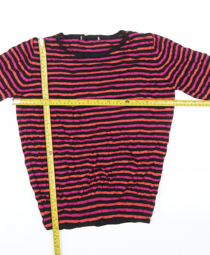 Marks and Spencer Women’s Multicoloured Striped Acrylic Jumper UK 12