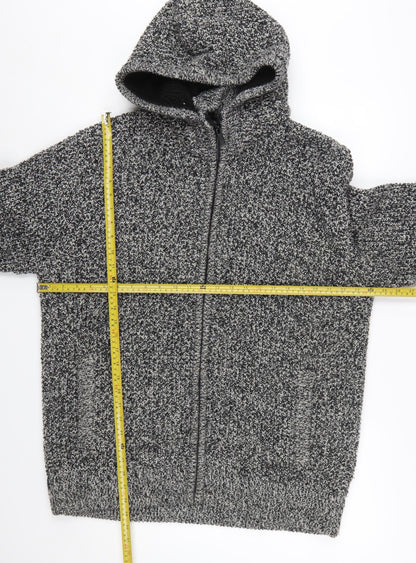 Next Men’s Grey Chunky-Knit Hooded Full Zip Jumper XXL