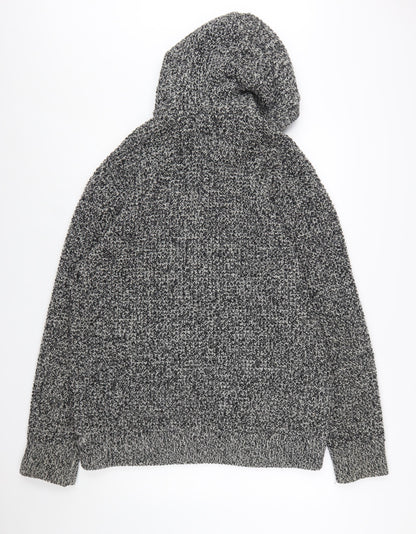 Next Men’s Grey Chunky-Knit Hooded Full Zip Jumper XXL