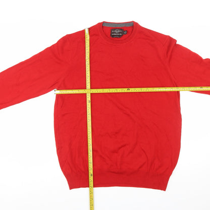 Black Brown 1826 Men's Red Wool Slim Fit Pullover Jumper L