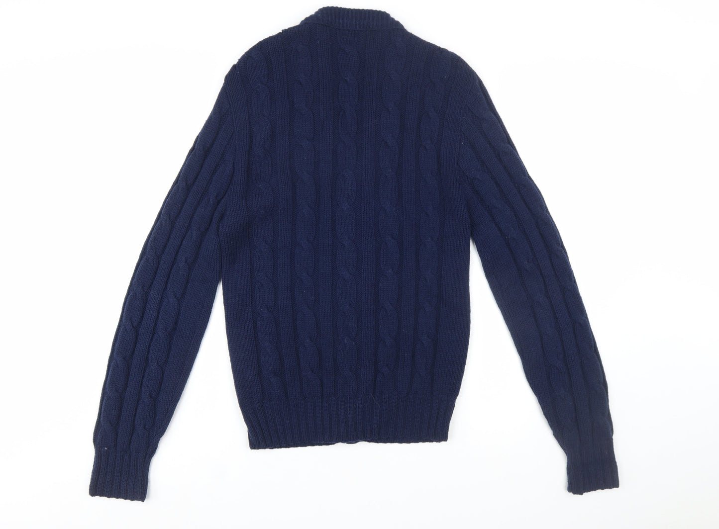 Pendleton Men's Navy Wool Cable-Knit Cardigan L Button Up