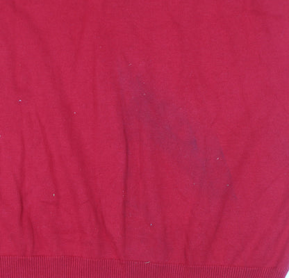 Chaps Men's Red Cotton V-Neck Sleeveless Jumper Vest M
