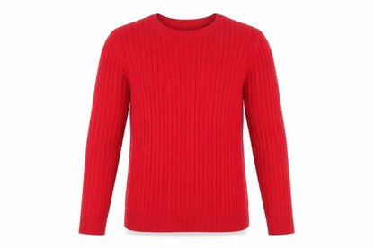 Croft & Barrow Men’s Red Cotton Cable Knit Crew Neck Jumper Size S
