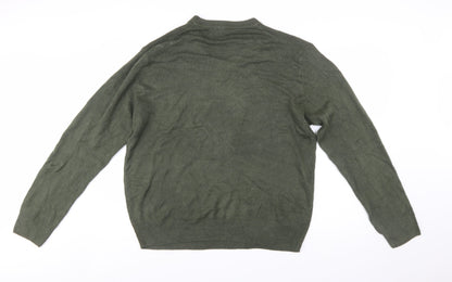 Dockers Mens Green XL V-Neck Pullover Jumper Acrylic Knit
