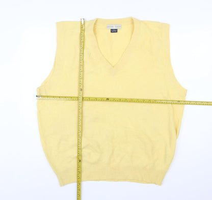 Westport Wardrobe Men's Yellow Lambswool V-Neck Vest 2XL