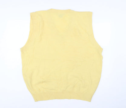 Westport Wardrobe Men's Yellow Lambswool V-Neck Vest 2XL