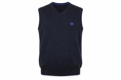 Chaps Men's Blue Cotton Sleeveless V-Neck Knit Vest L