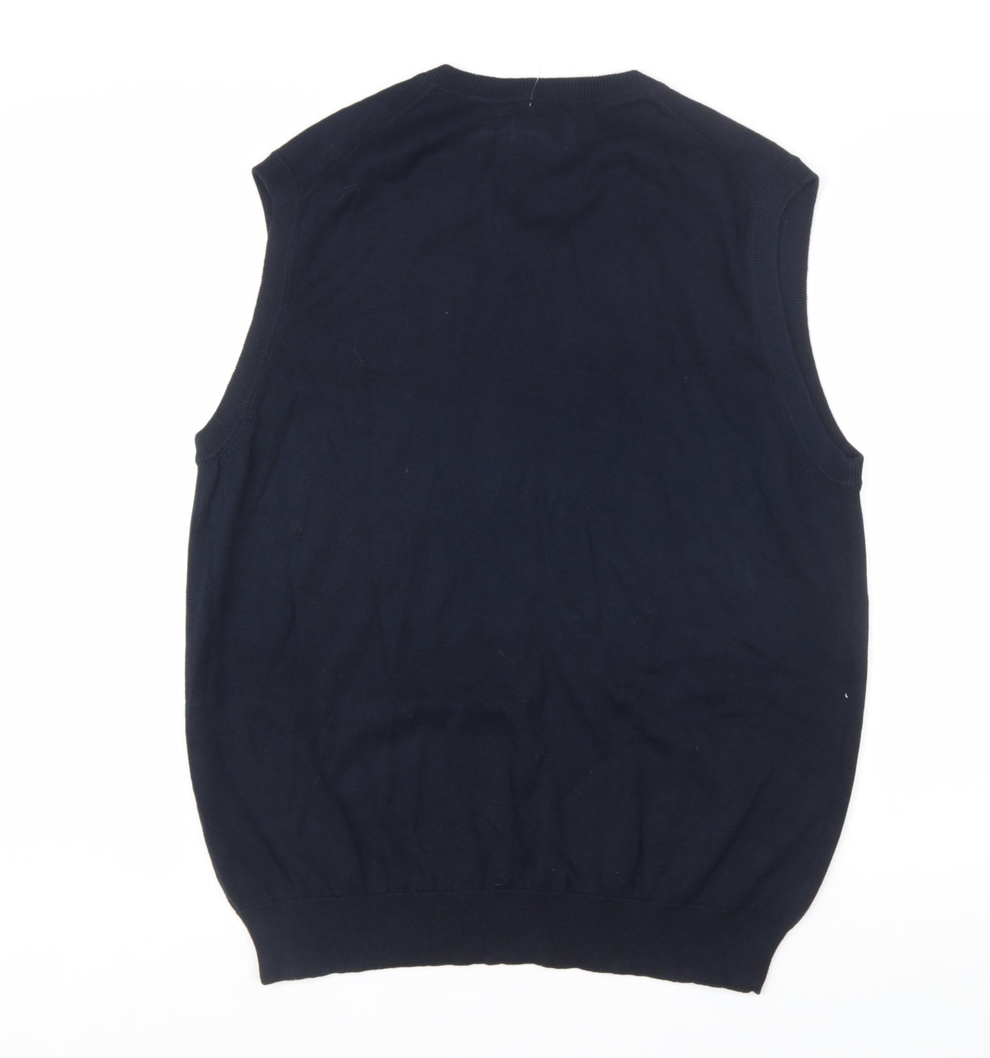 Chaps Men's Blue Cotton Sleeveless V-Neck Knit Vest L