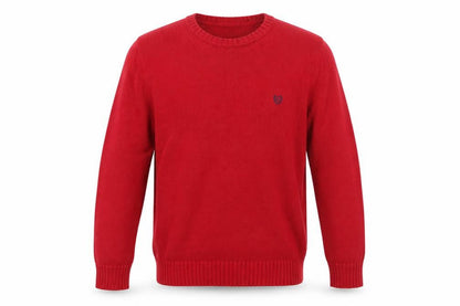 Chaps Men's Red Cotton Crew Neck Pullover Jumper L